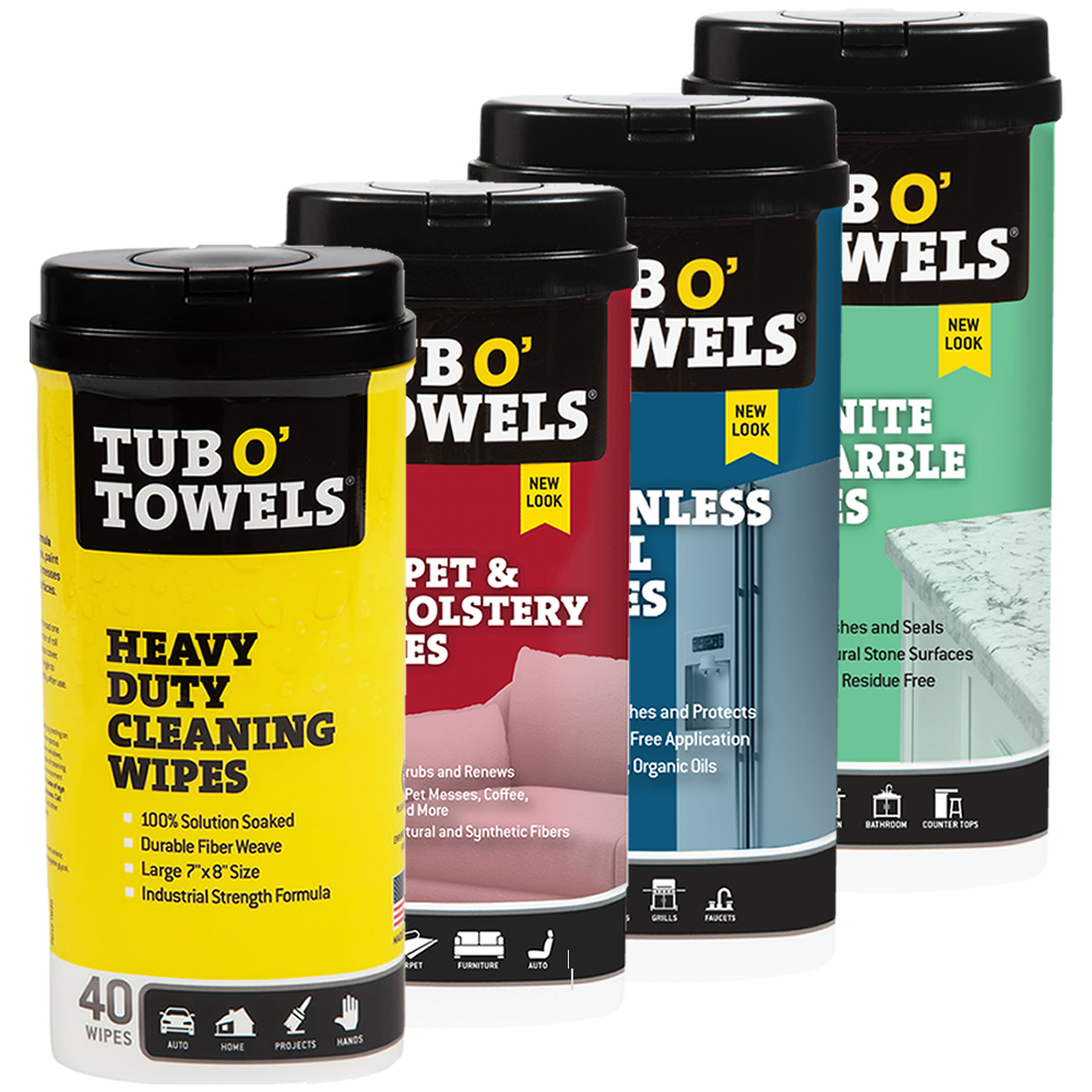 Tub O Towels Heavy-Duty 7 x 8 Size Multi-Surface Cleaning Wipes, 40 Count  Per Canister 2 Pack