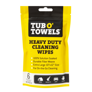 tub o towels on-the-go heavy duty cleaning wipes, 6-pack