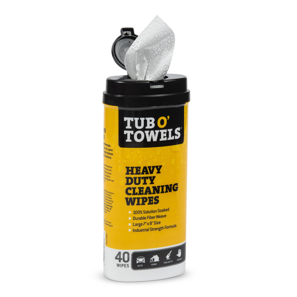 Tub O' Towels Heavy Duty Cleaning Wipes, 40 count